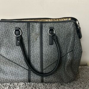 Guess Black and Gray Monogram Tote